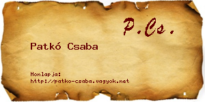Patkó Csaba névjegykártya