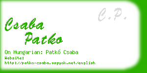 csaba patko business card